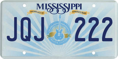 MS license plate JQJ222