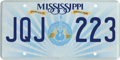 MS license plate JQJ223