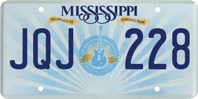 MS license plate JQJ228