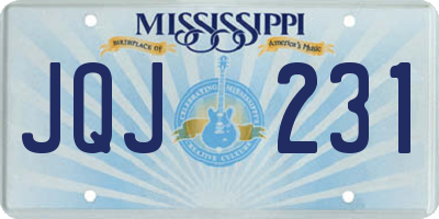 MS license plate JQJ231