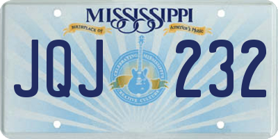 MS license plate JQJ232