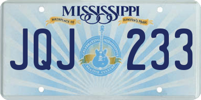 MS license plate JQJ233