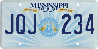 MS license plate JQJ234
