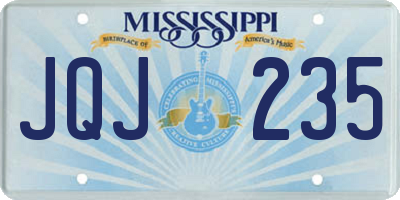 MS license plate JQJ235