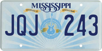 MS license plate JQJ243
