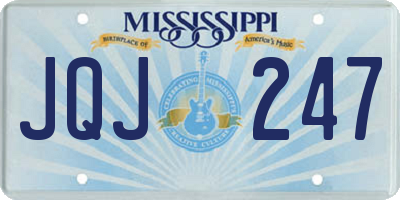 MS license plate JQJ247
