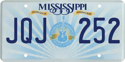 MS license plate JQJ252