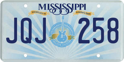 MS license plate JQJ258