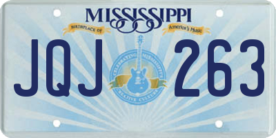 MS license plate JQJ263