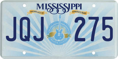 MS license plate JQJ275