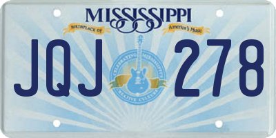 MS license plate JQJ278