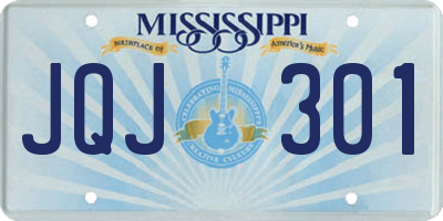 MS license plate JQJ301