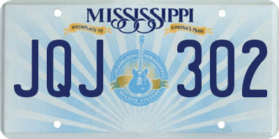 MS license plate JQJ302