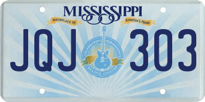 MS license plate JQJ303