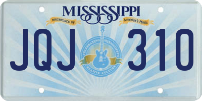 MS license plate JQJ310