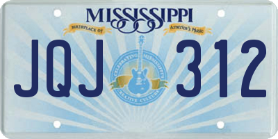 MS license plate JQJ312