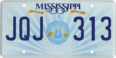 MS license plate JQJ313