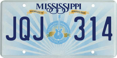 MS license plate JQJ314