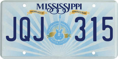 MS license plate JQJ315