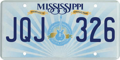 MS license plate JQJ326