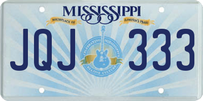 MS license plate JQJ333