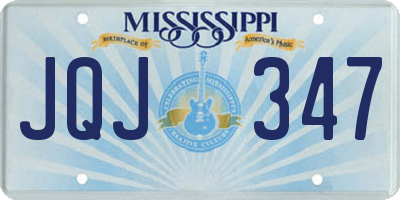 MS license plate JQJ347