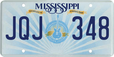 MS license plate JQJ348