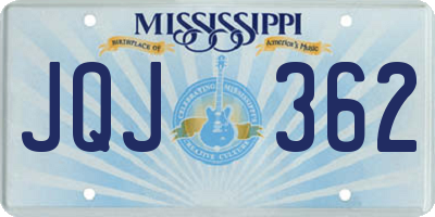 MS license plate JQJ362