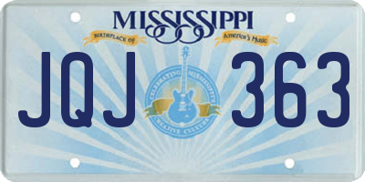 MS license plate JQJ363