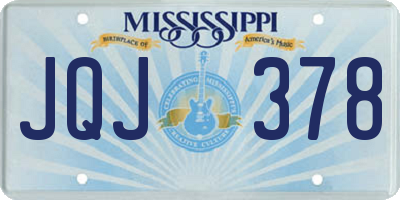 MS license plate JQJ378