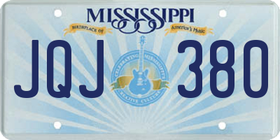 MS license plate JQJ380