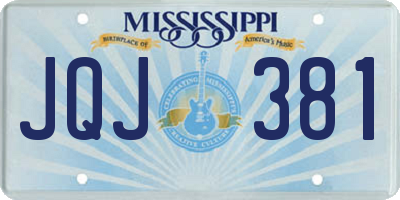 MS license plate JQJ381