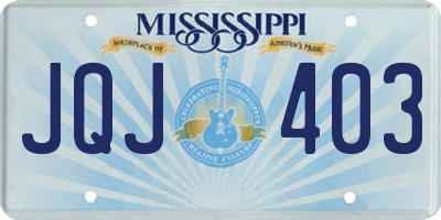 MS license plate JQJ403
