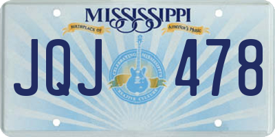 MS license plate JQJ478