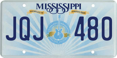MS license plate JQJ480