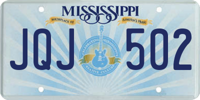 MS license plate JQJ502