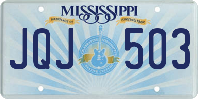 MS license plate JQJ503