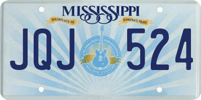 MS license plate JQJ524