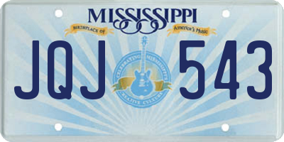 MS license plate JQJ543