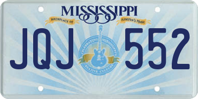 MS license plate JQJ552
