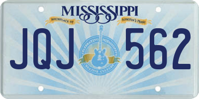 MS license plate JQJ562