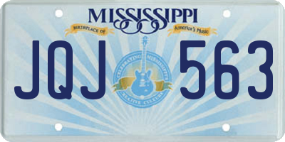 MS license plate JQJ563