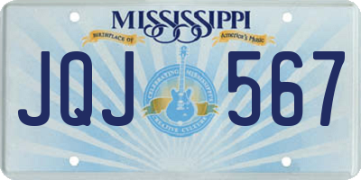 MS license plate JQJ567