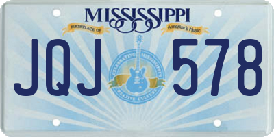 MS license plate JQJ578