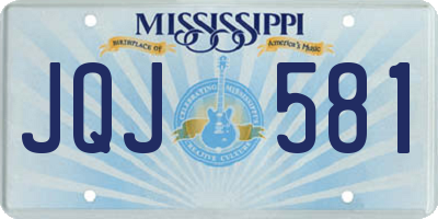 MS license plate JQJ581