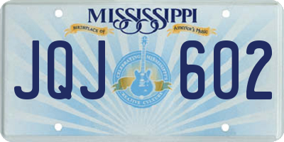 MS license plate JQJ602