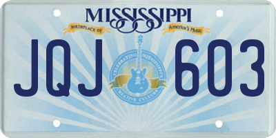 MS license plate JQJ603
