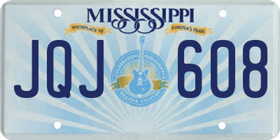 MS license plate JQJ608