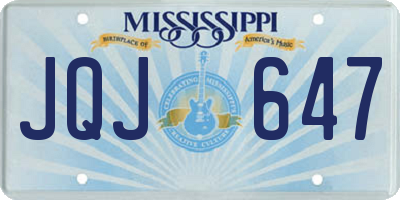 MS license plate JQJ647