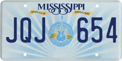 MS license plate JQJ654